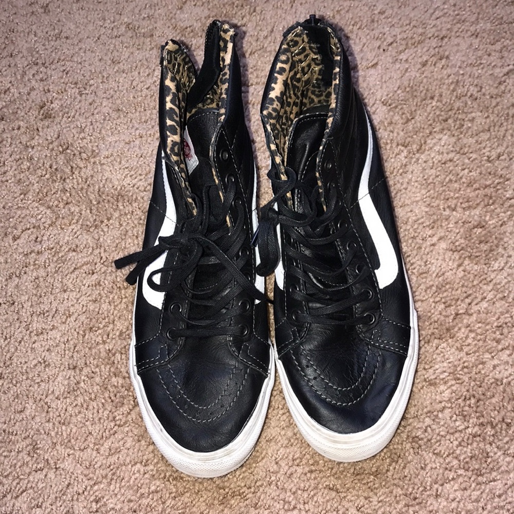 leather sk8 hi vans